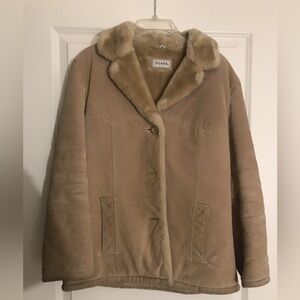 GUESS Women's Beige Teddy Jacket